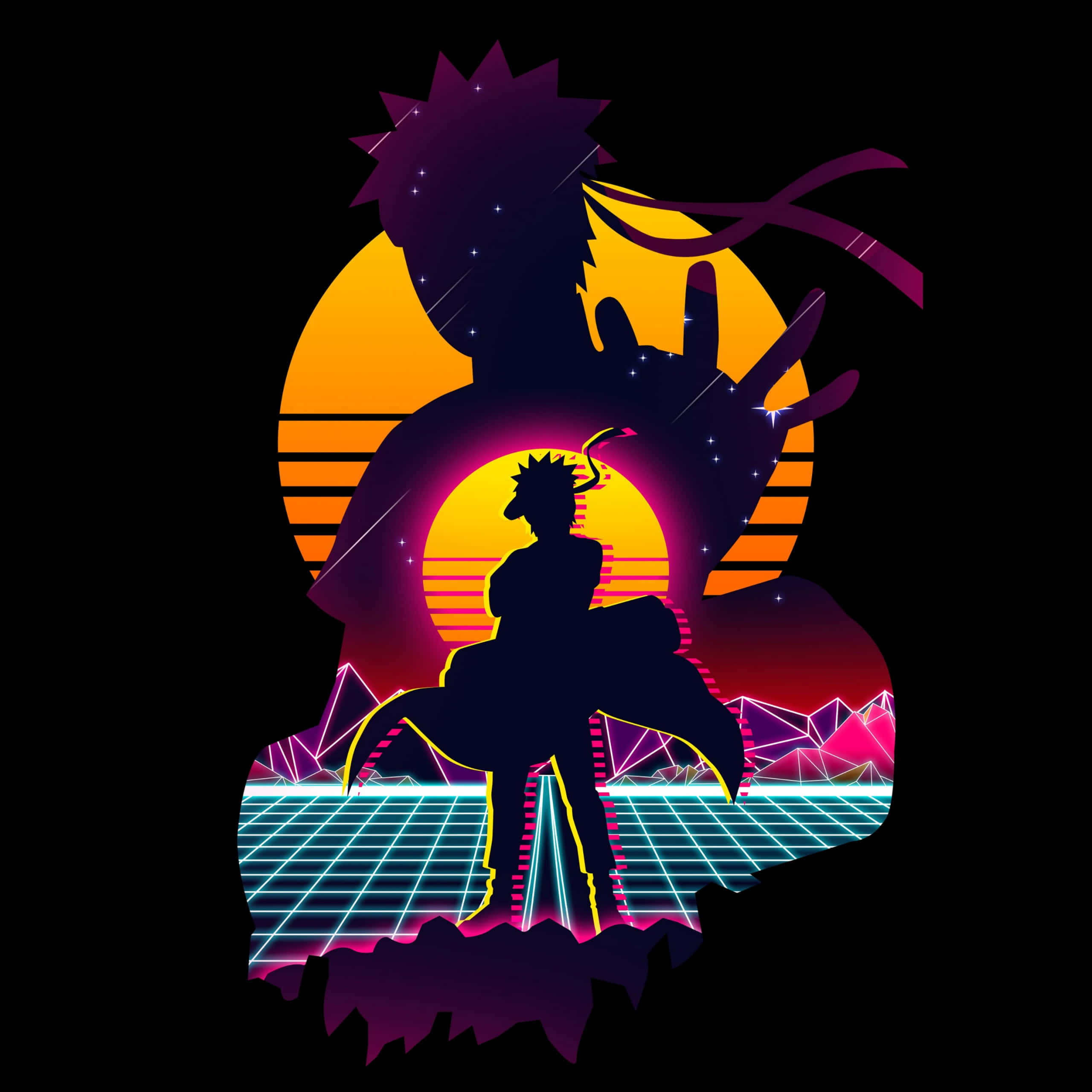 A Man With A Sword In Front Of A Sunset Wallpaper