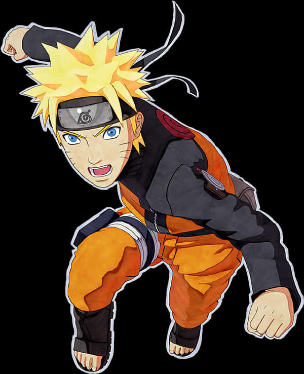 Naruto Uzumaki Action Pose PNG