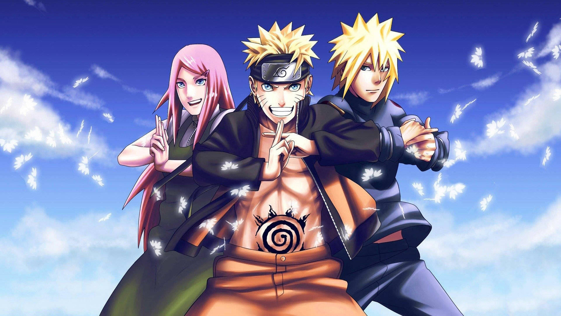 Naruto Uzumaki And His Parents Wallpaper