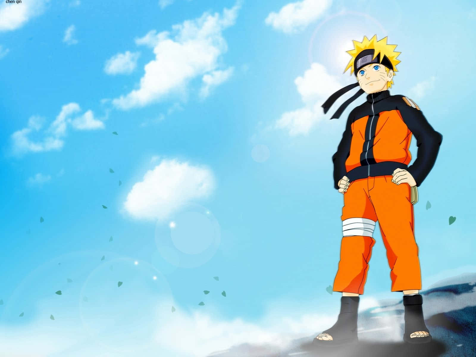 Naruto Uzumaki Blauwe Lucht Achtergrond Achtergrond