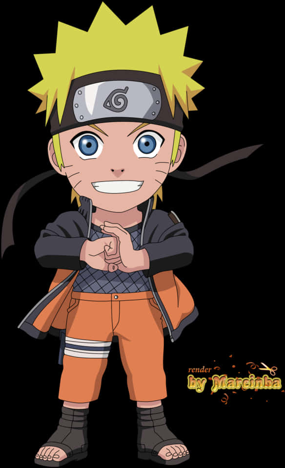 Naruto Uzumaki Excited Pose PNG