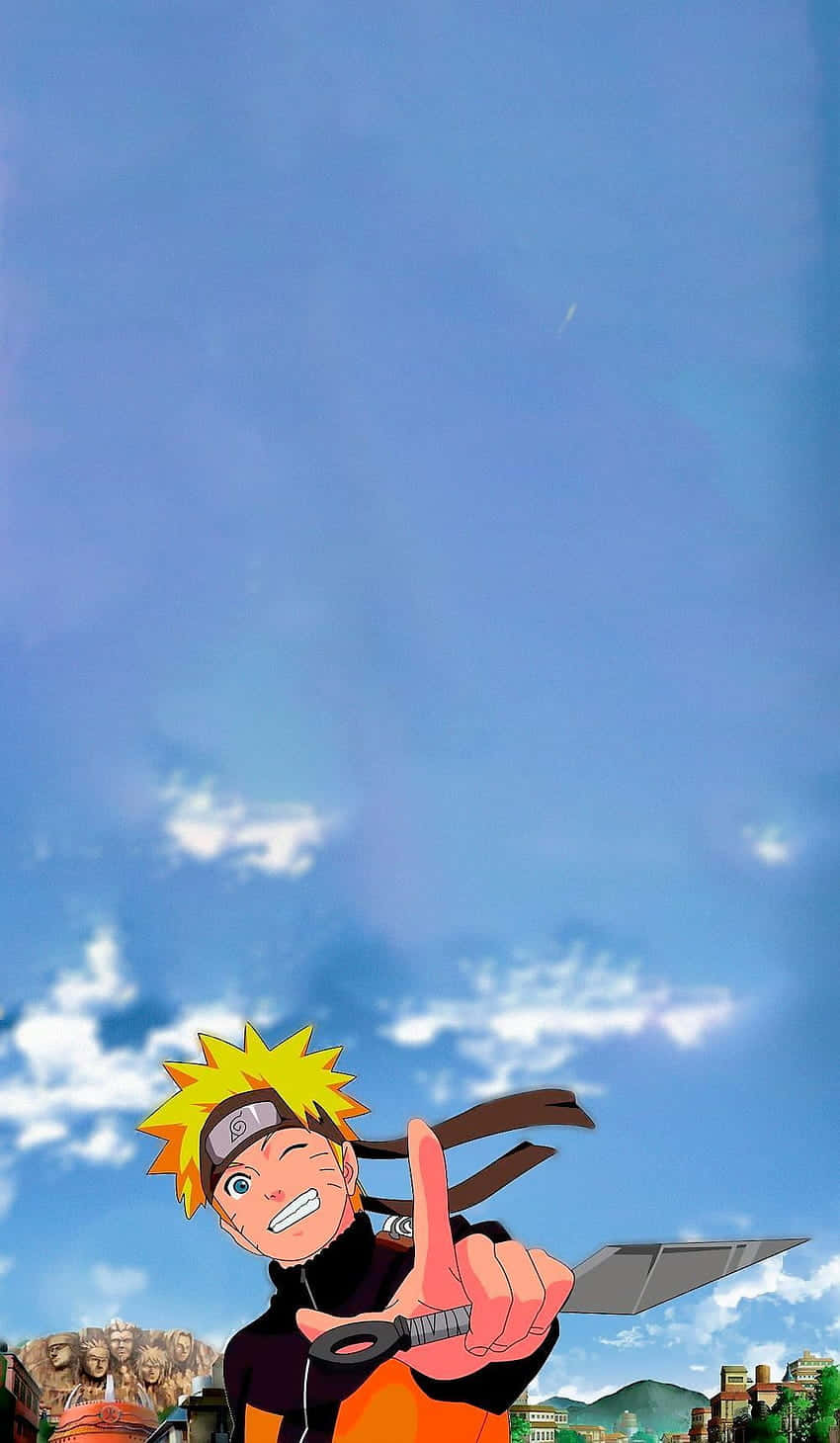 Naruto Uzumaki Kunai Excitement Wallpaper