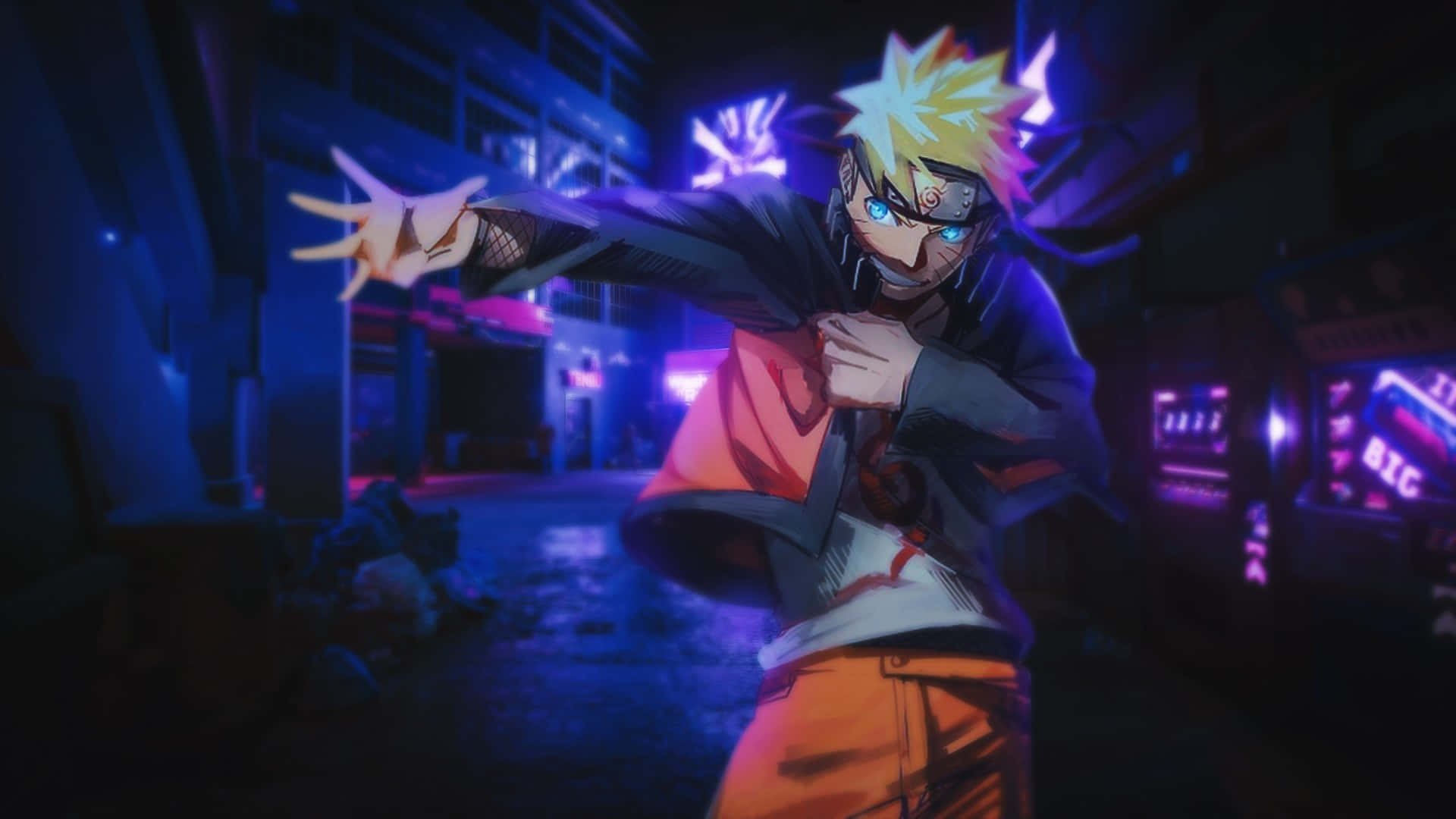 Naruto Uzumaki Night Battle Scene Wallpaper