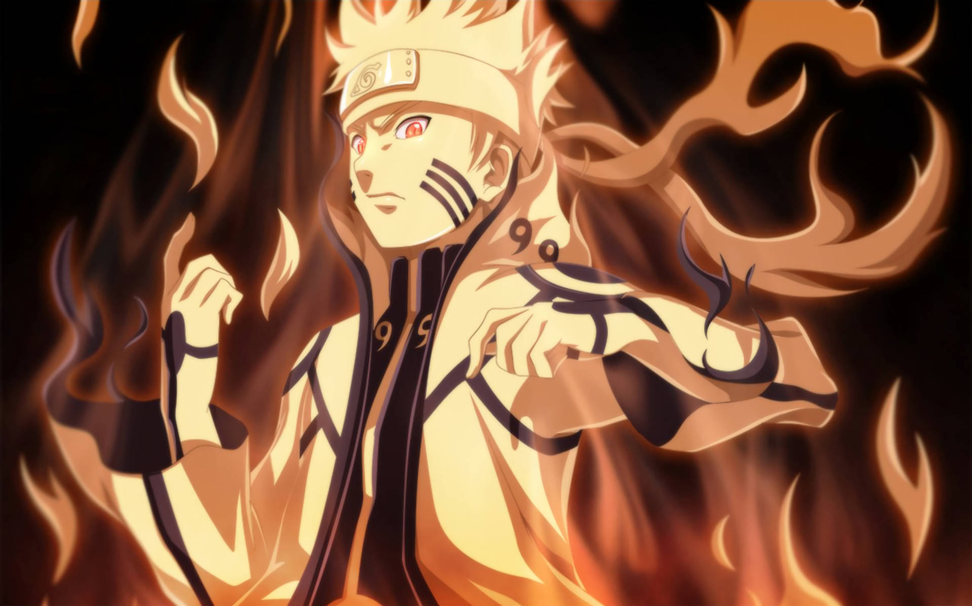 Formade Naruto Uzumaki Con Nueve Colas Fondo de pantalla