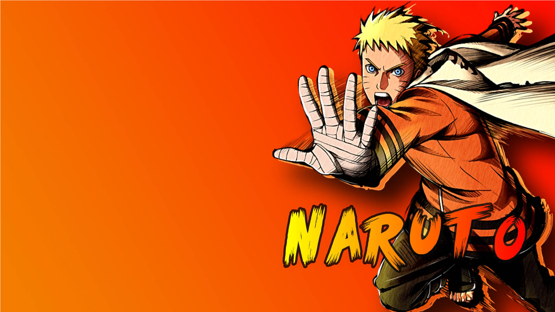Naruto Uzumaki Orange Background Hokage