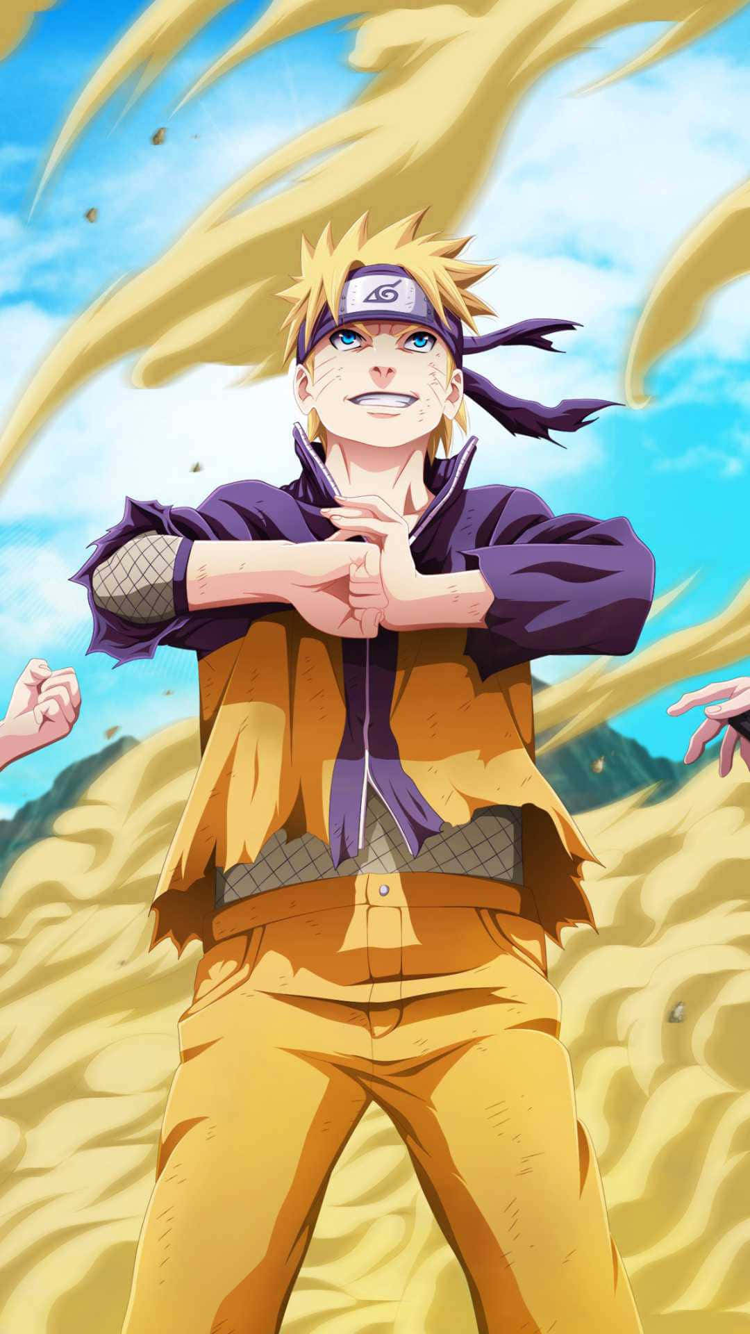 Naruto Uzumaki Sand Background Wallpaper