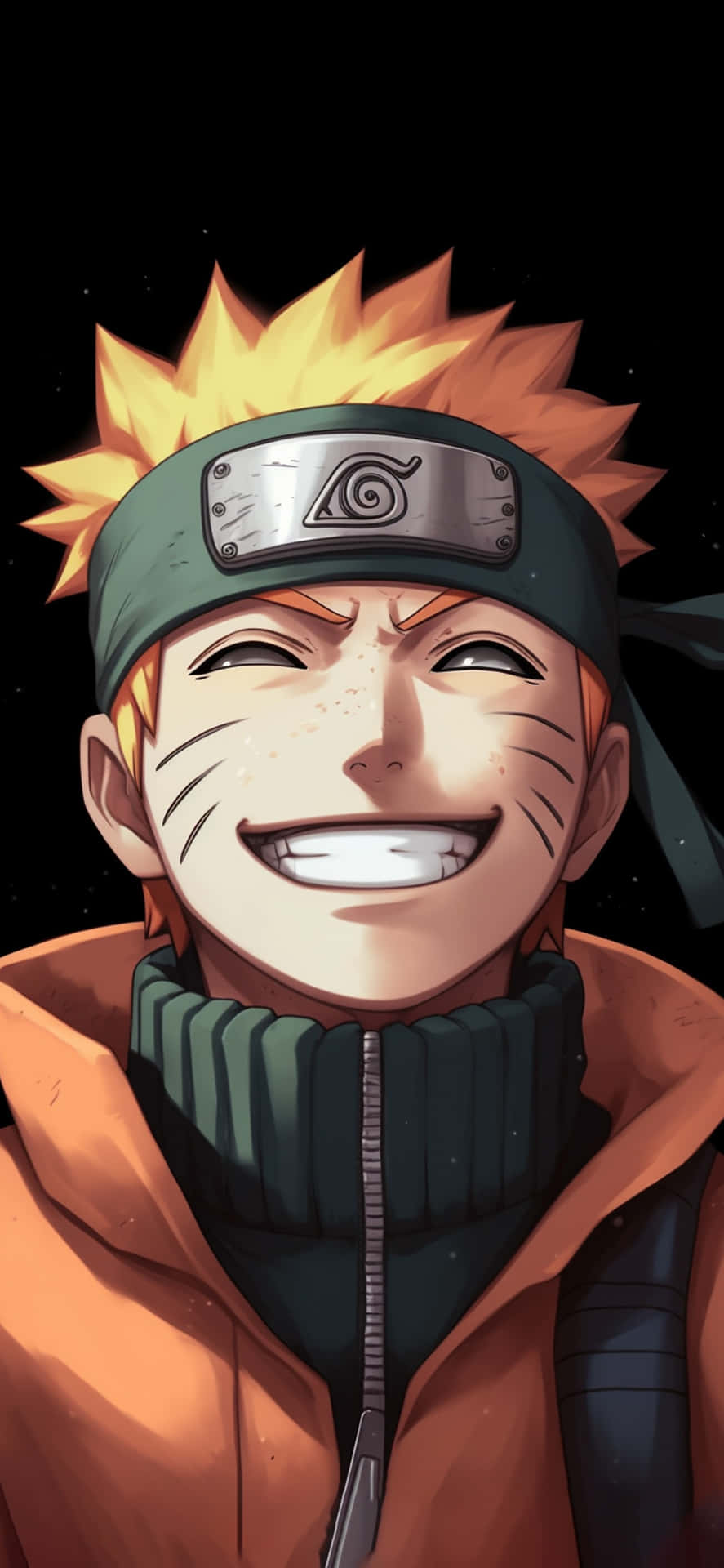 Naruto Uzumaki Smiling Dark Background Wallpaper