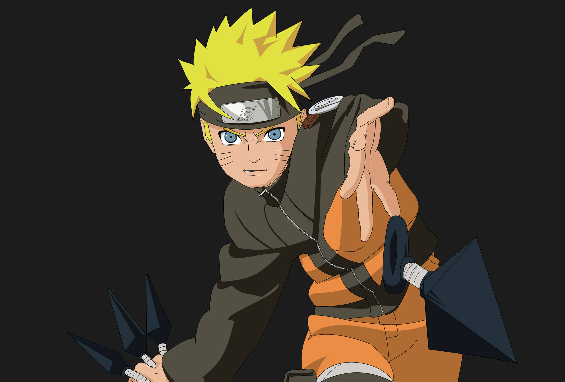 Naruto Uzumaki Throwing Kunai Wallpaper