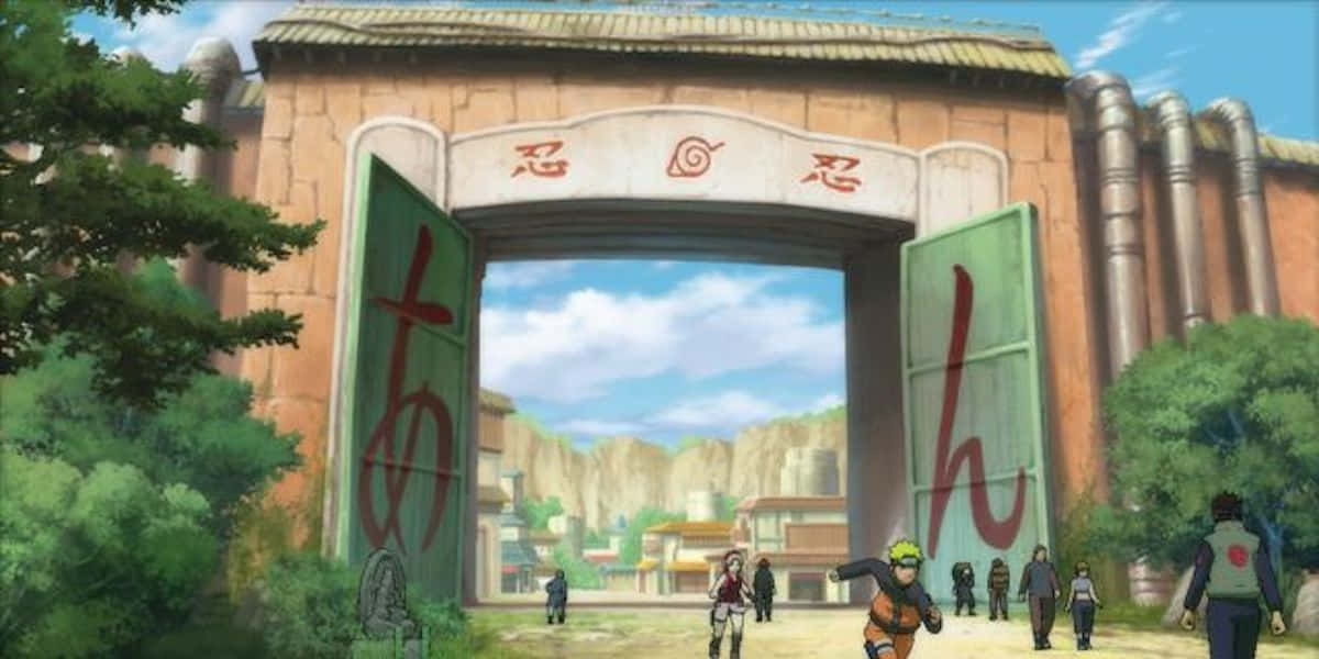 Encantadorpaisaje De La Aldea De Naruto. Fondo de pantalla