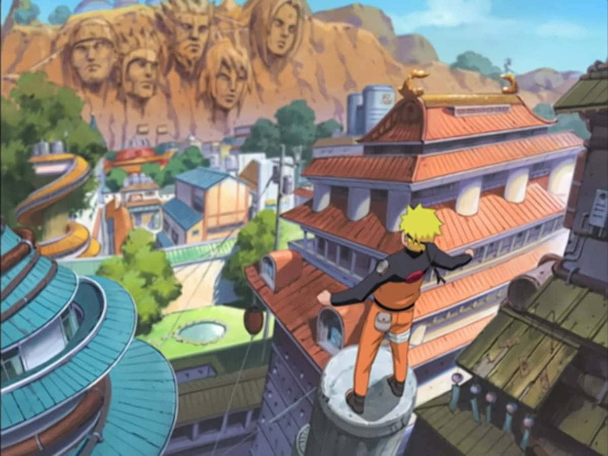 Naruto Village Scenic Landscape Wallpaper
