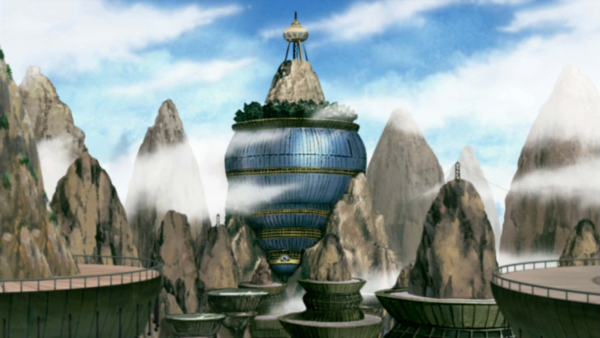Puebloescénico De Naruto Al Atardecer. Fondo de pantalla