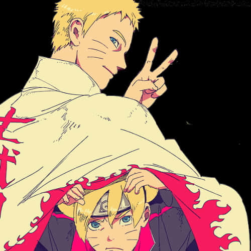 Narutoand Boruto Peace Sign PNG