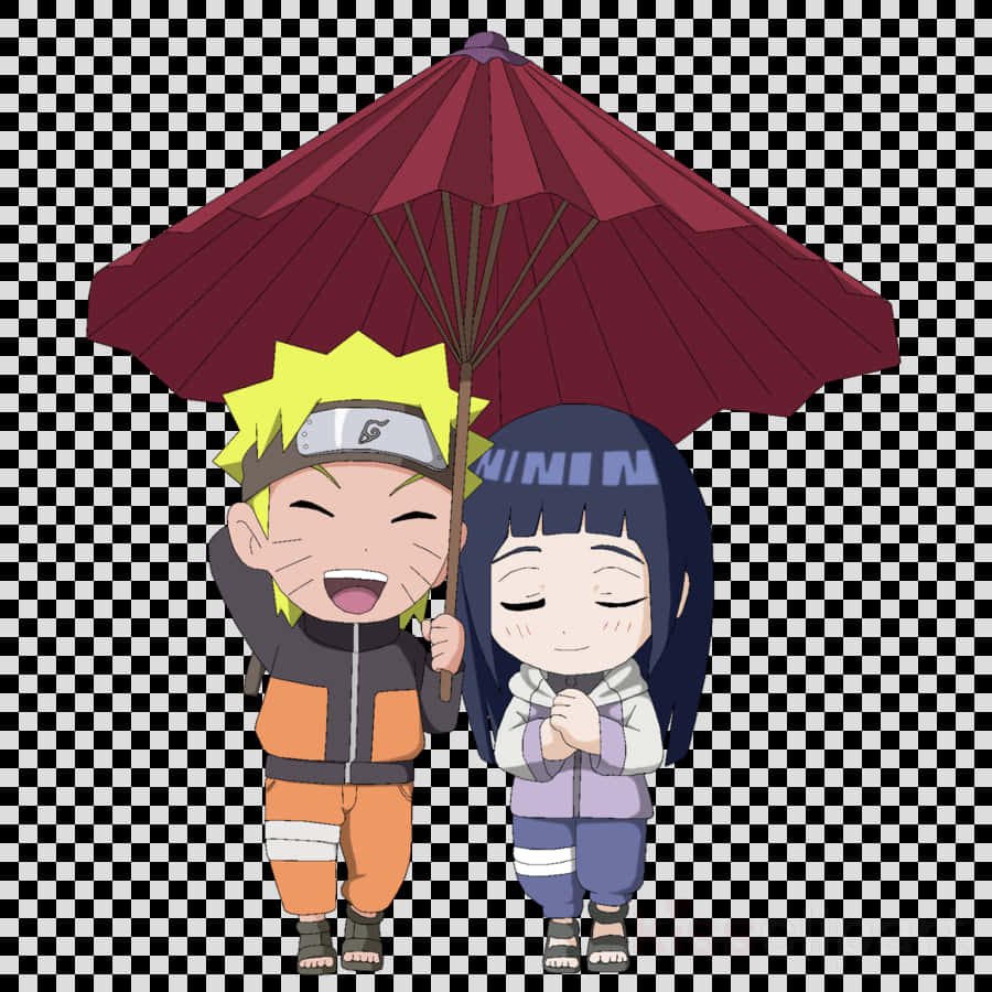 Narutoand Hinata Under Umbrella PNG