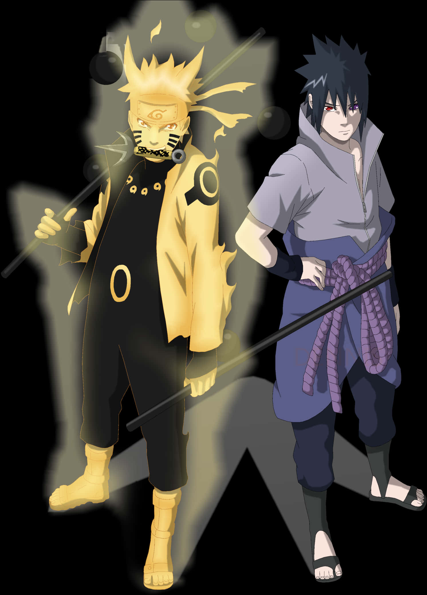 Narutoand Sasuke Anime Illustration PNG