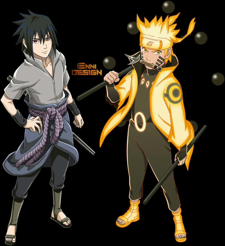 Narutoand Sasuke Fan Art PNG