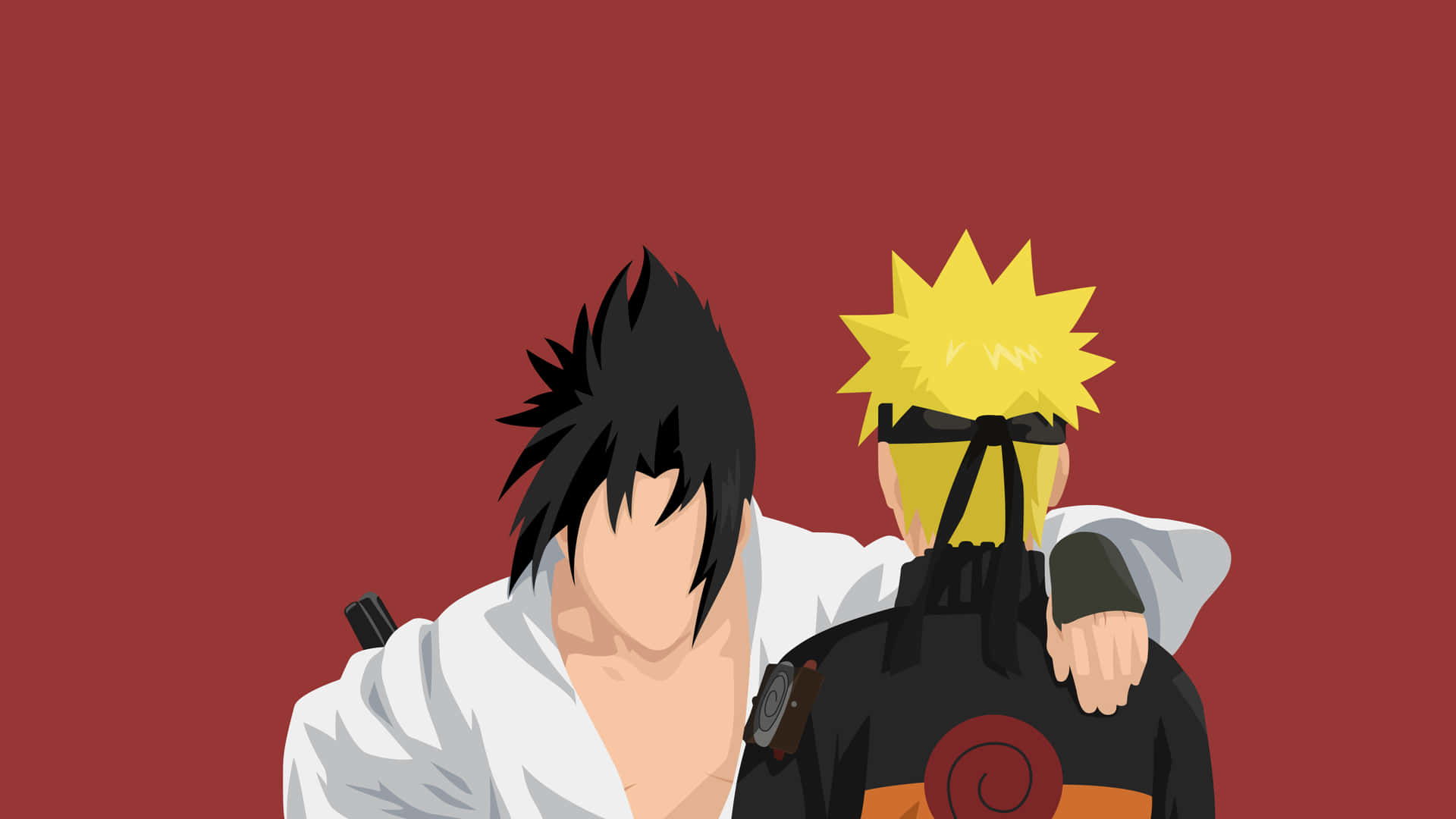 Narutoand Sasuke Red Backdrop Wallpaper