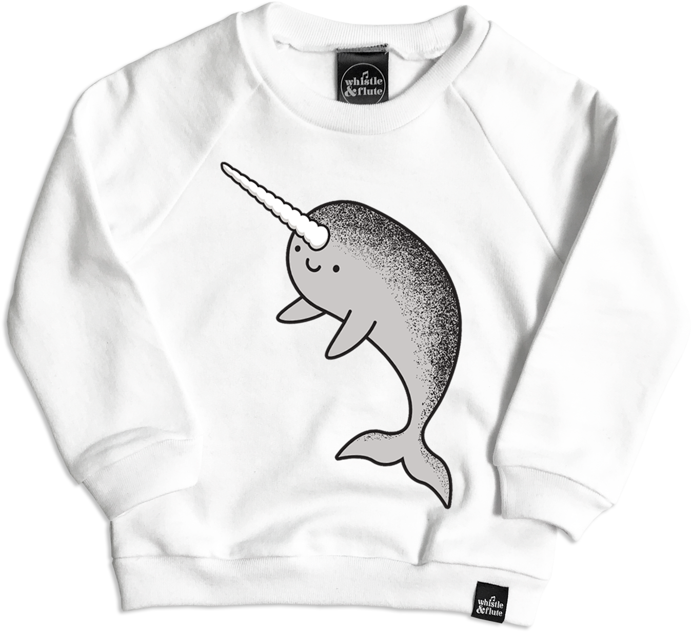 Narwhal Graphic White Sweatshirt PNG