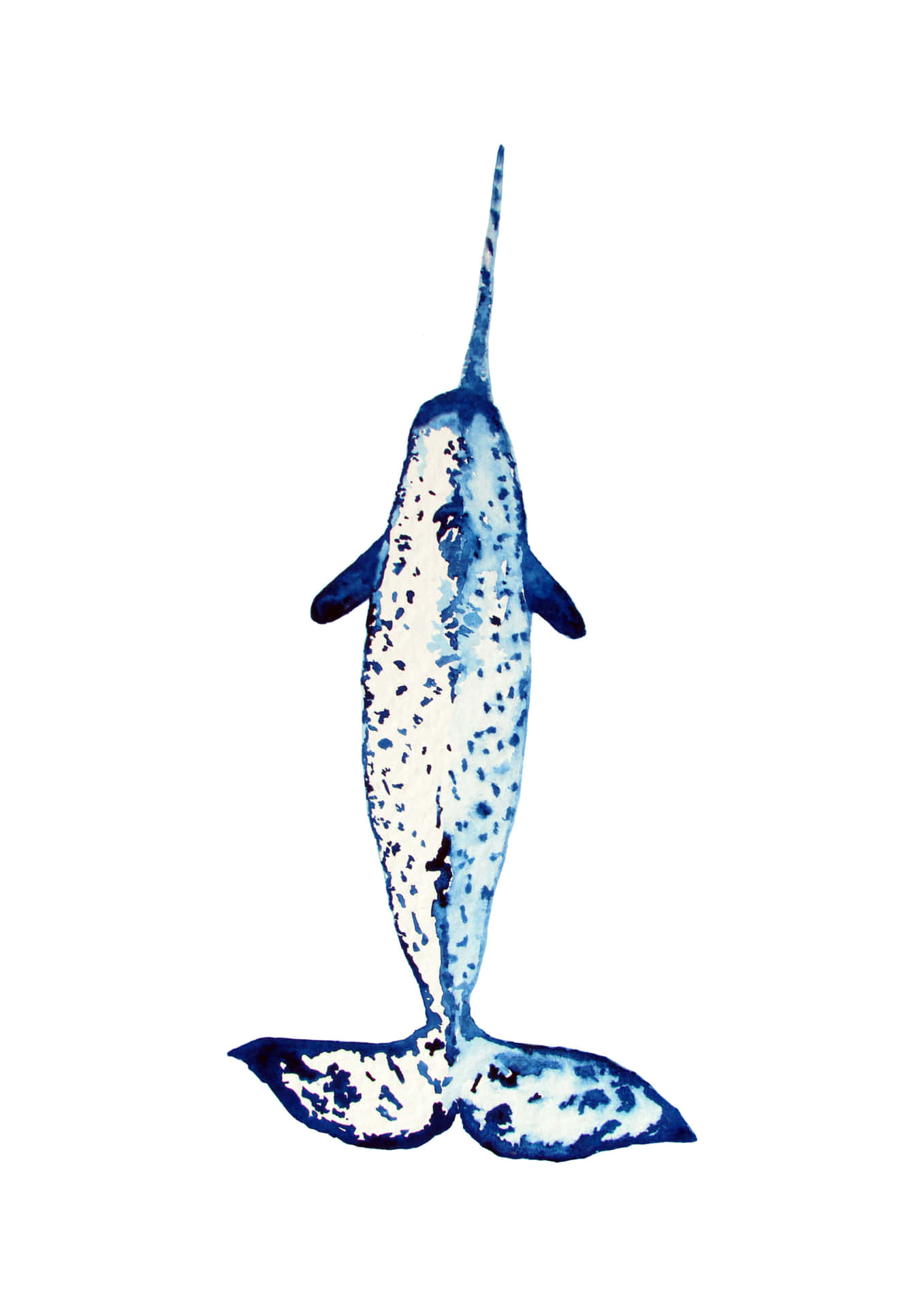 A majestic Narwhal swimming in the deep sea.