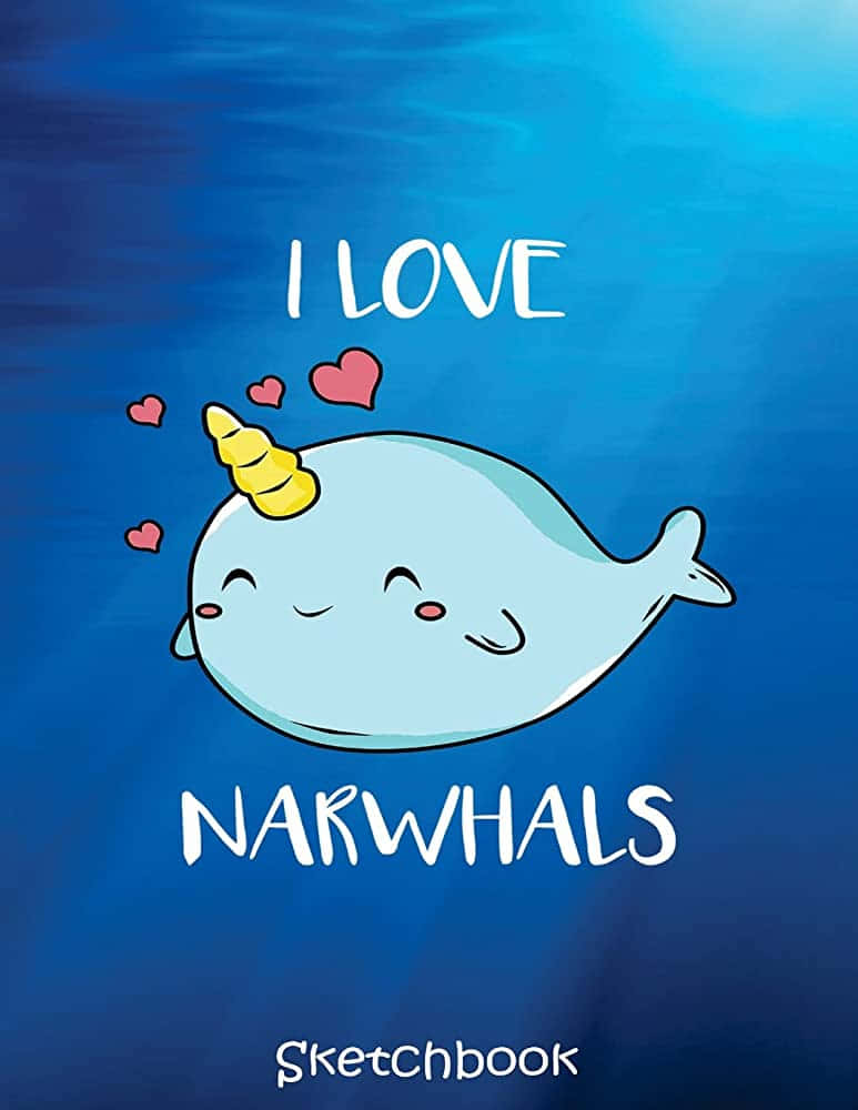 Spellbinding Sight - A majestic narwhal swims beneath the icy surface of the ocean.