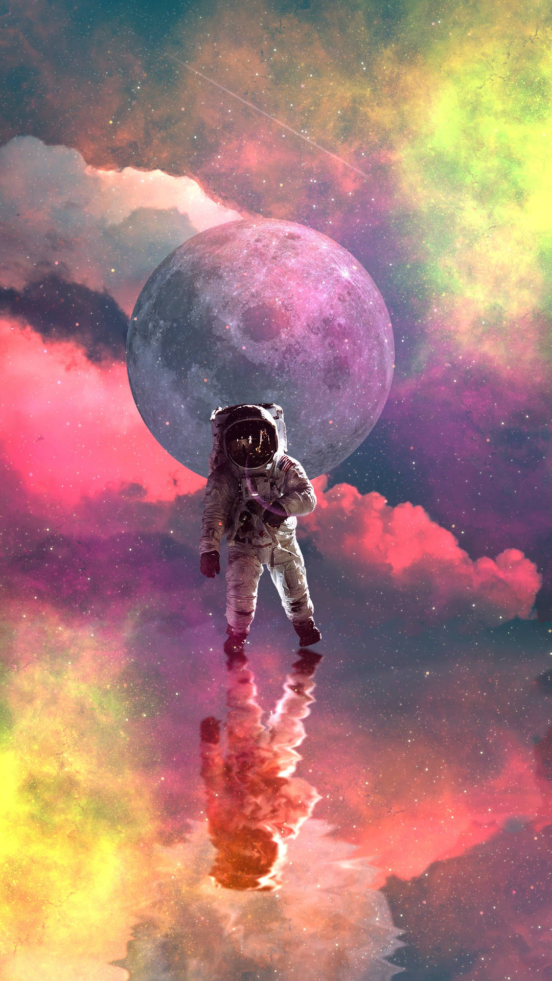 Nasa Iphone Astronaut Colorful Background Wallpaper