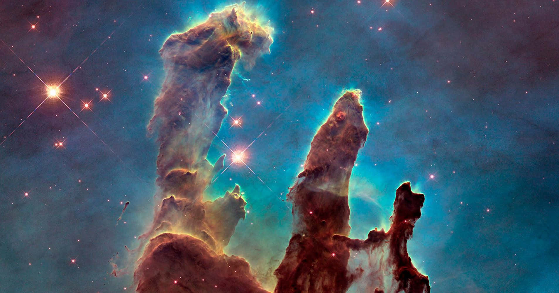 Einpanoramischer Blick Auf Die Milchstraße, Wie Sie Von Der Erde Aus Durch Die Augen Des Hubble-teleskops Gesehen Wird.