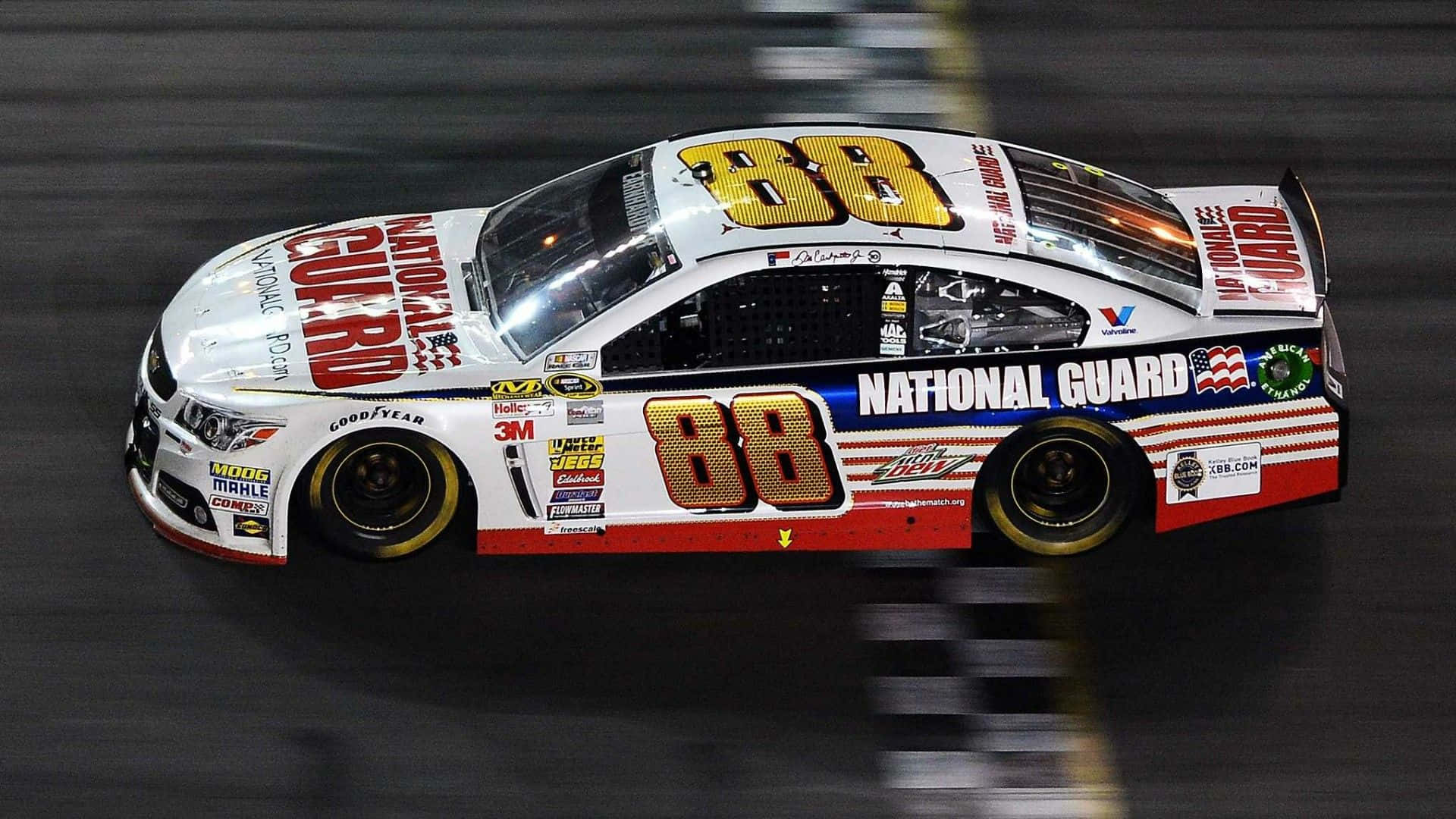 A Nascar Car With The Number 88 On It