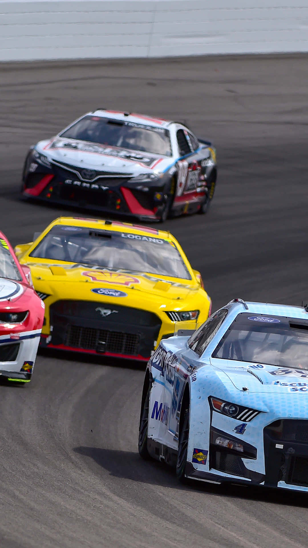 Keep up with the action with Nascar iPhone Wallpaper