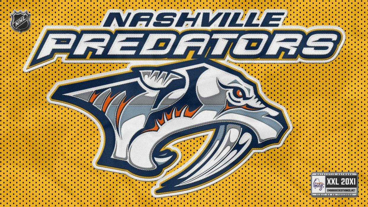 Nashville Predators Sølv Fang Circling Logo Wallpaper Wallpaper