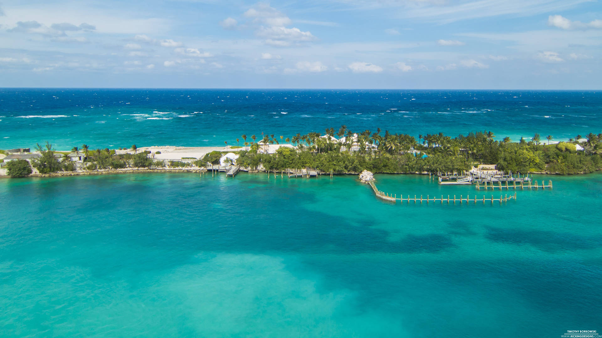 Scenic Aerial View of Nassau, Bahamas Resort Island Wallpaper