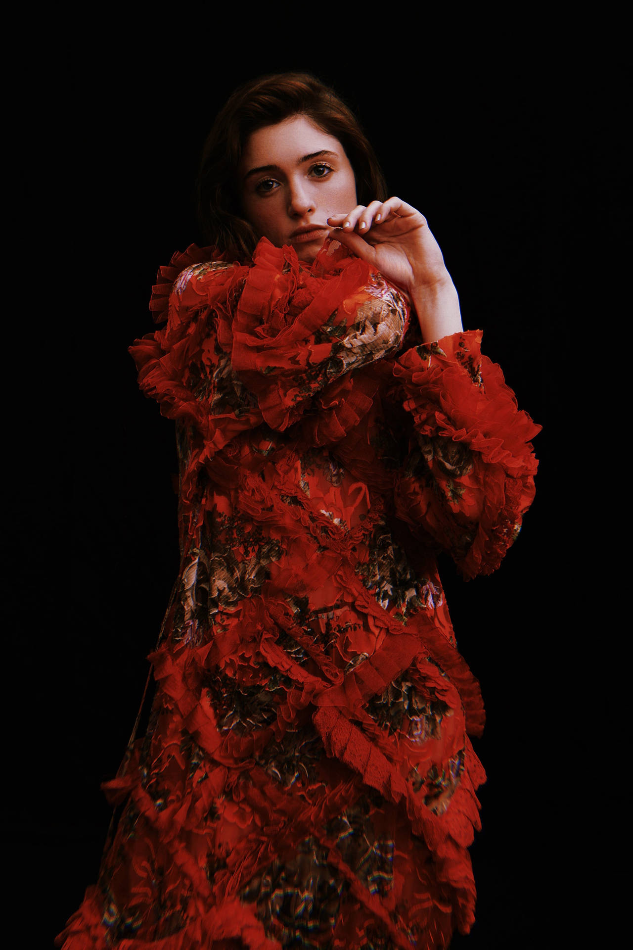 Natalia Dyer In Romantic Red Dress