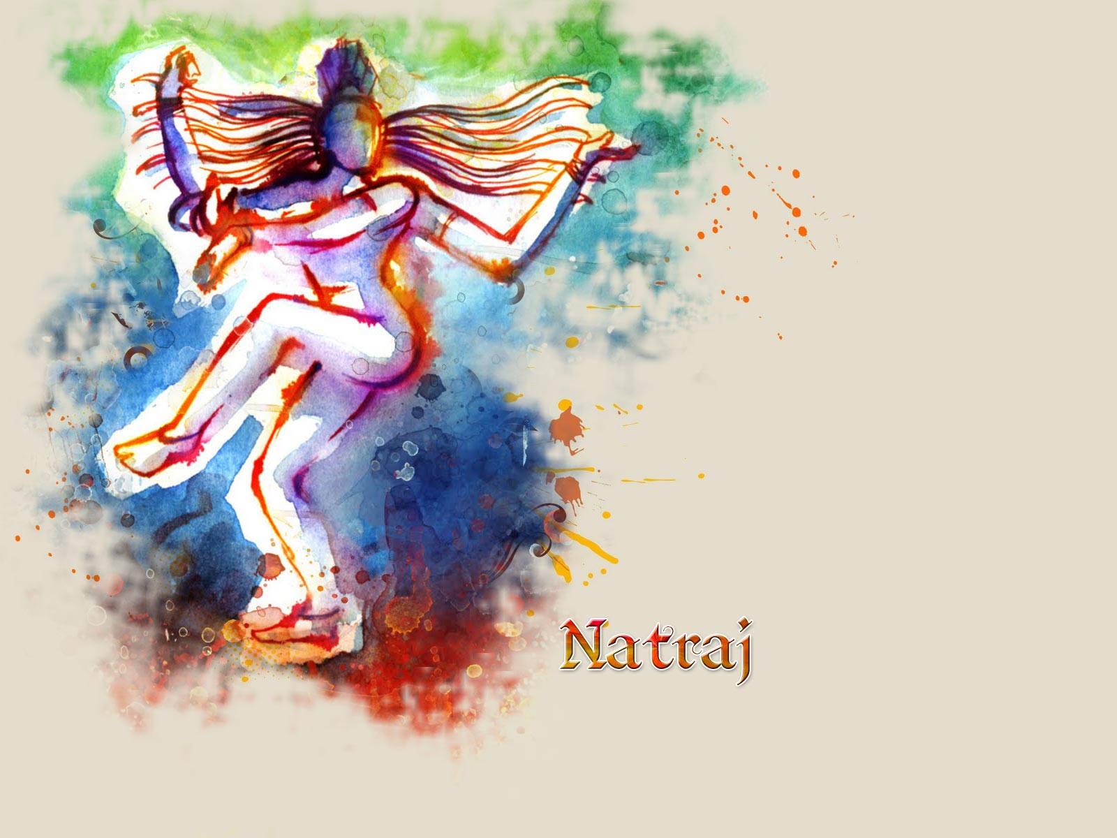 Nataraja Colorful Drawing Wallpaper