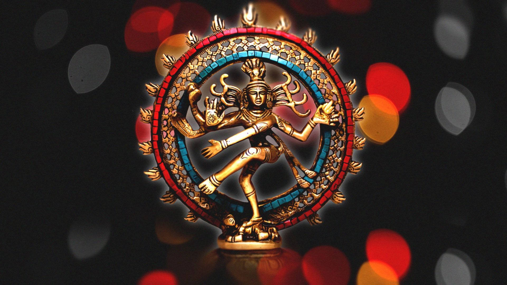 Vibrant Colors Of Nataraja: The Dance Of Creation And Destruction Wallpaper