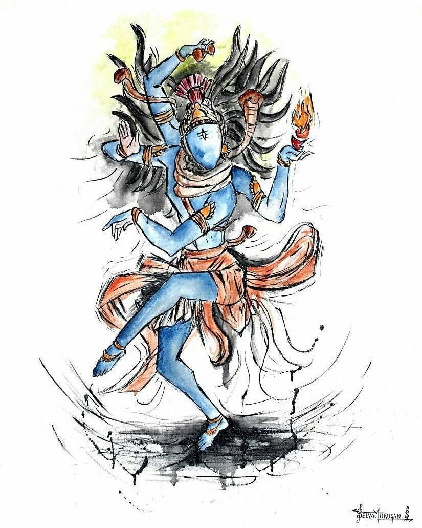 Powerful Lord Shiva Sketch