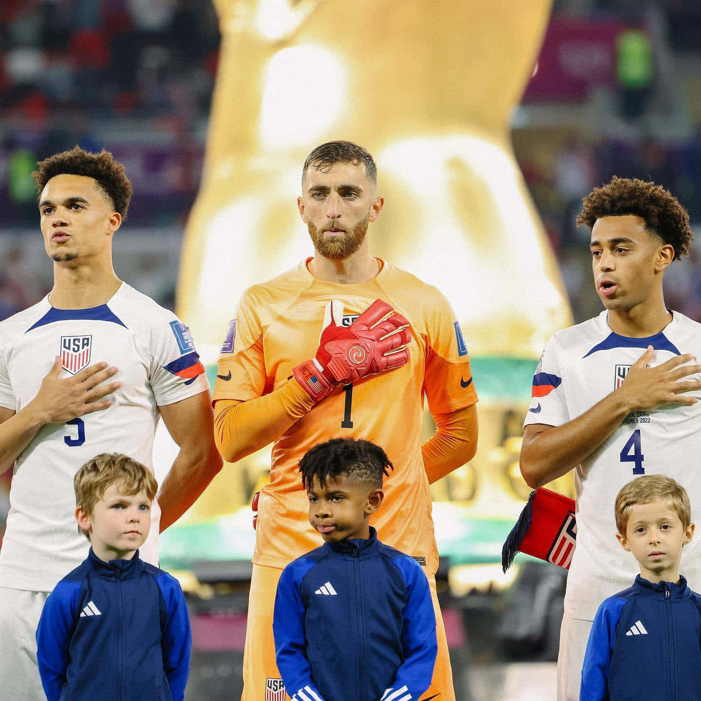 Nationalsang USA fodboldhold med børn Wallpaper