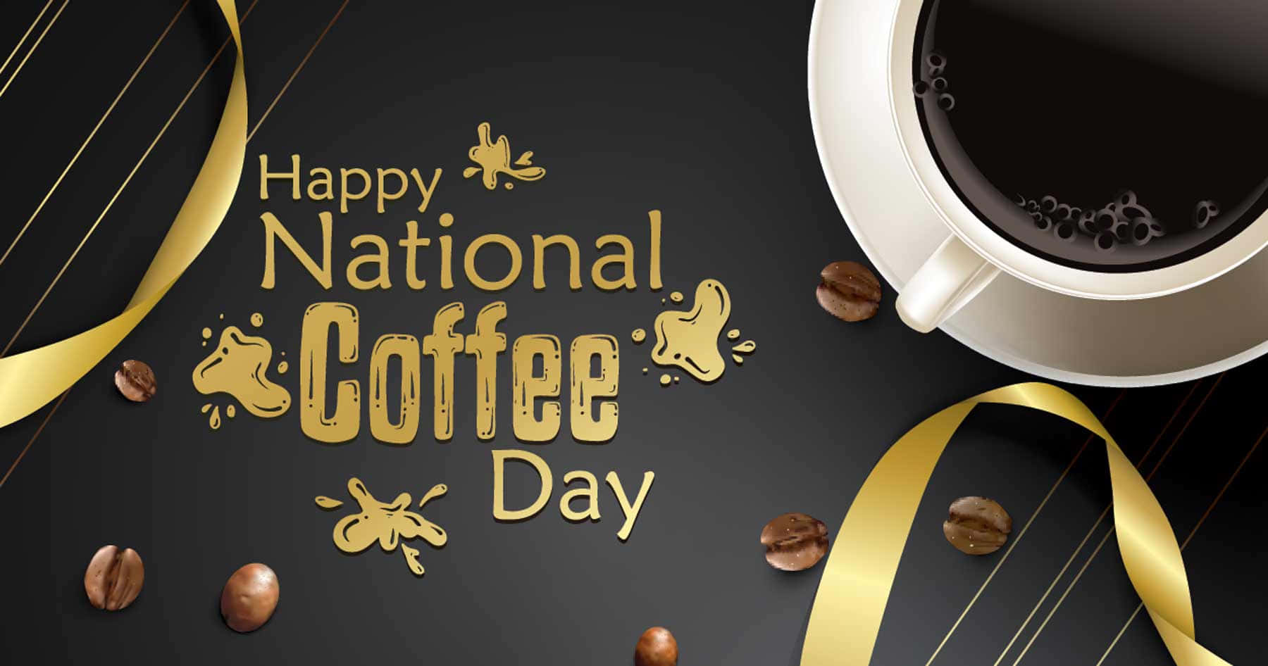 National Coffee Day Celebration Banner Wallpaper