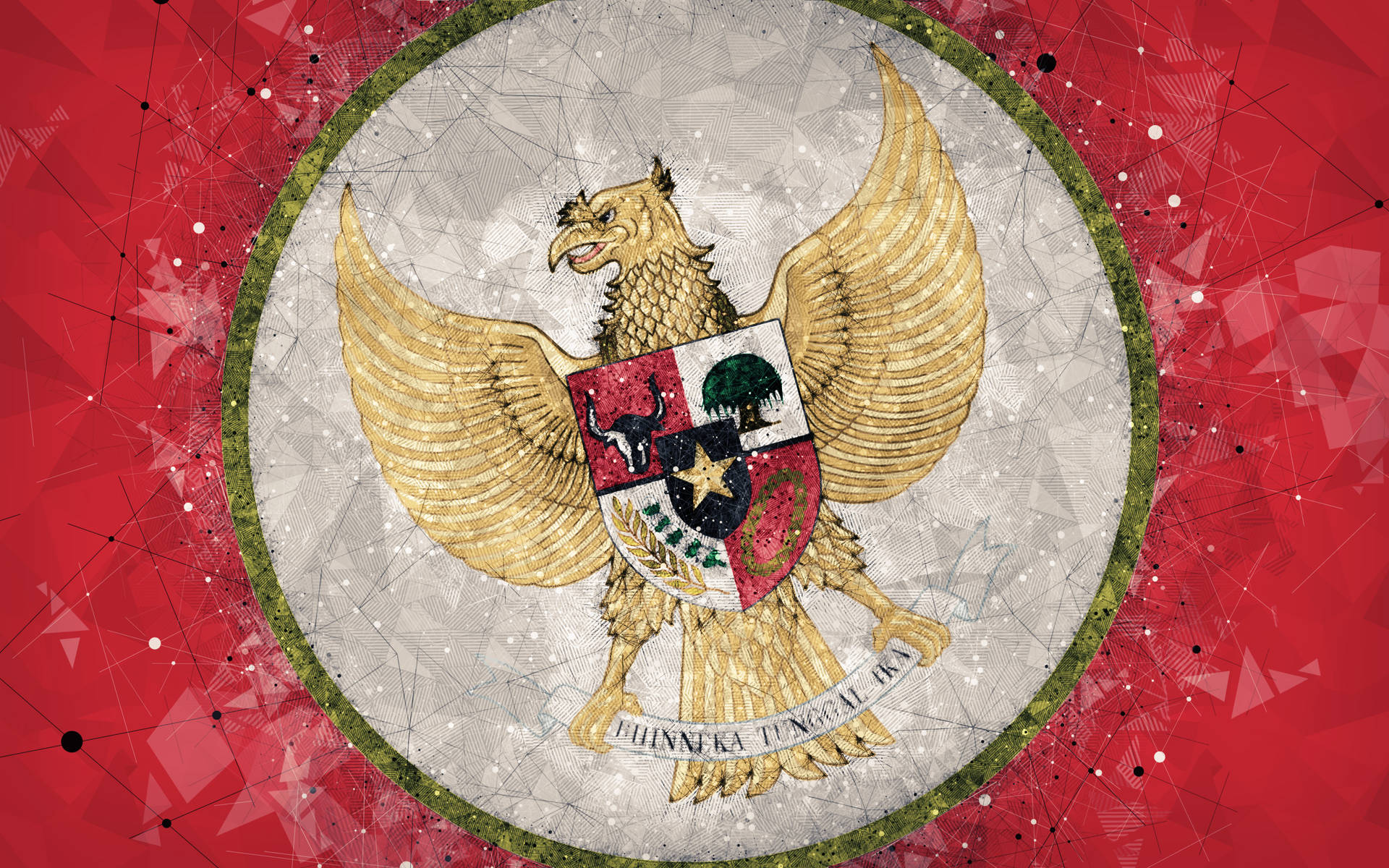 Caption: Indonesian National Emblem - Garuda Pancasila Wallpaper