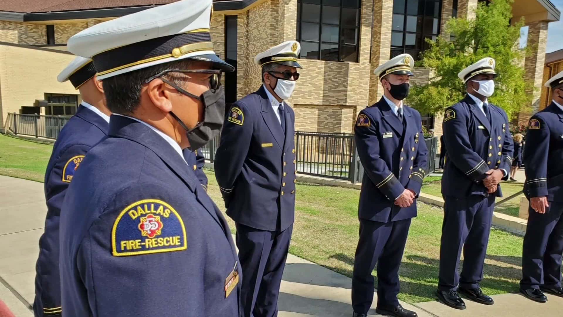 Nationale Dag Van De Eerste Hulpverleners Dallas Brandweer Team Achtergrond