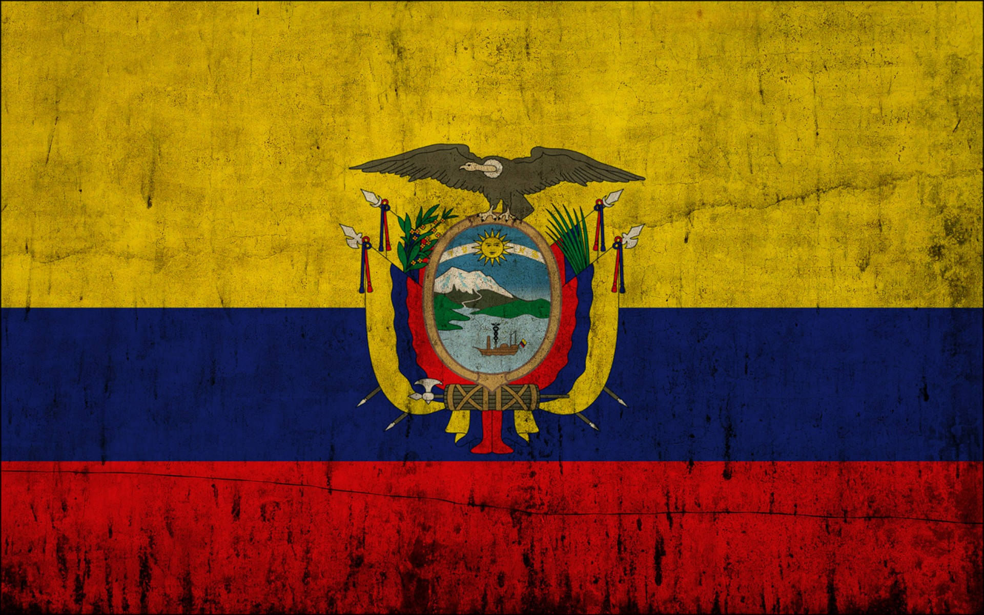 National Flag Of Ecuador Background