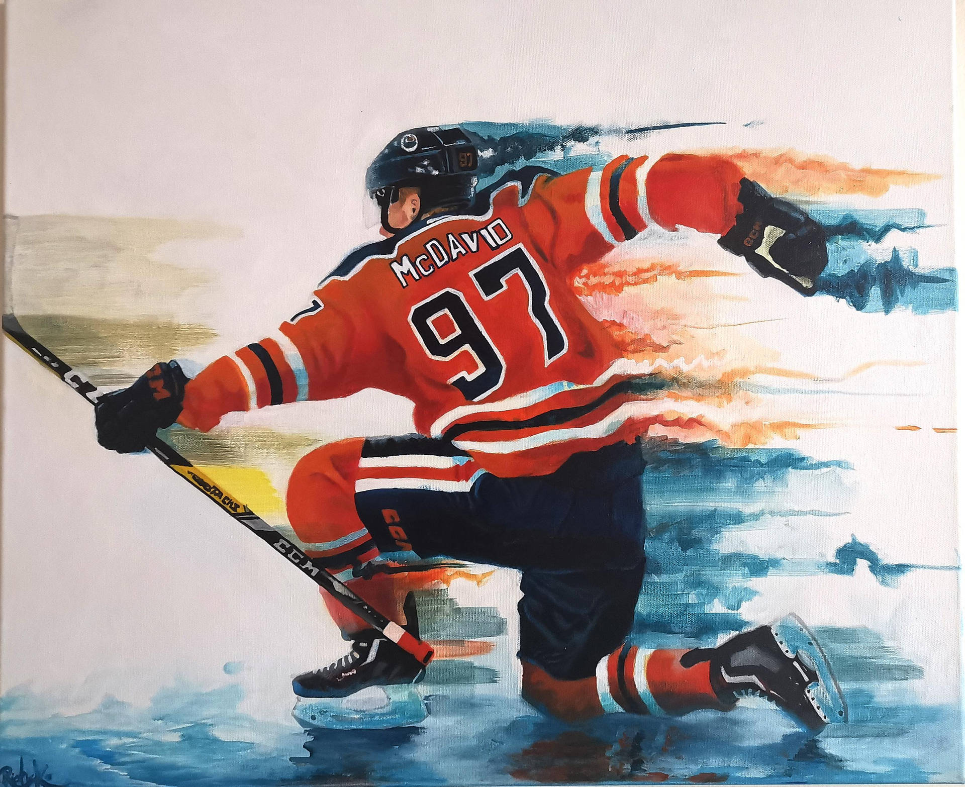 Dennationella Hockeyligaspelaren Connor Mcdavid. Wallpaper