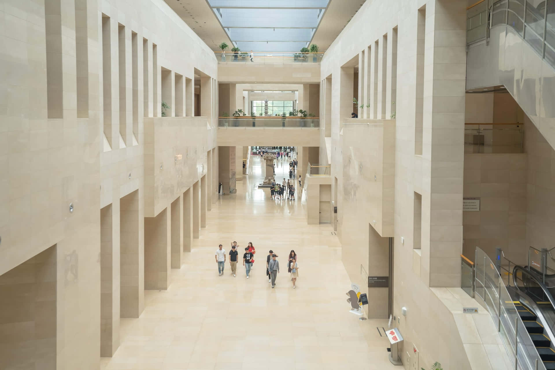 Nationaal Museum Van Korea Interieur Atrium Achtergrond