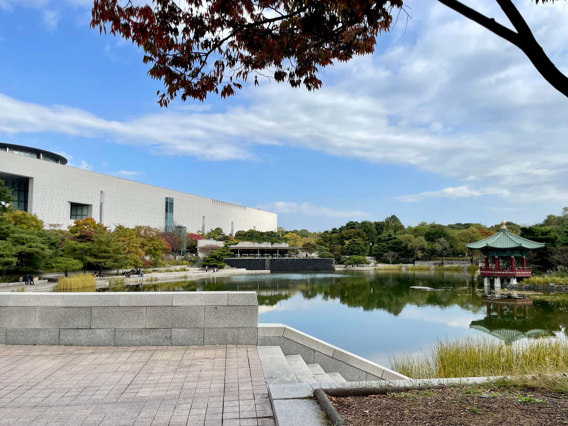 National Museumof Korea Pond View Wallpaper