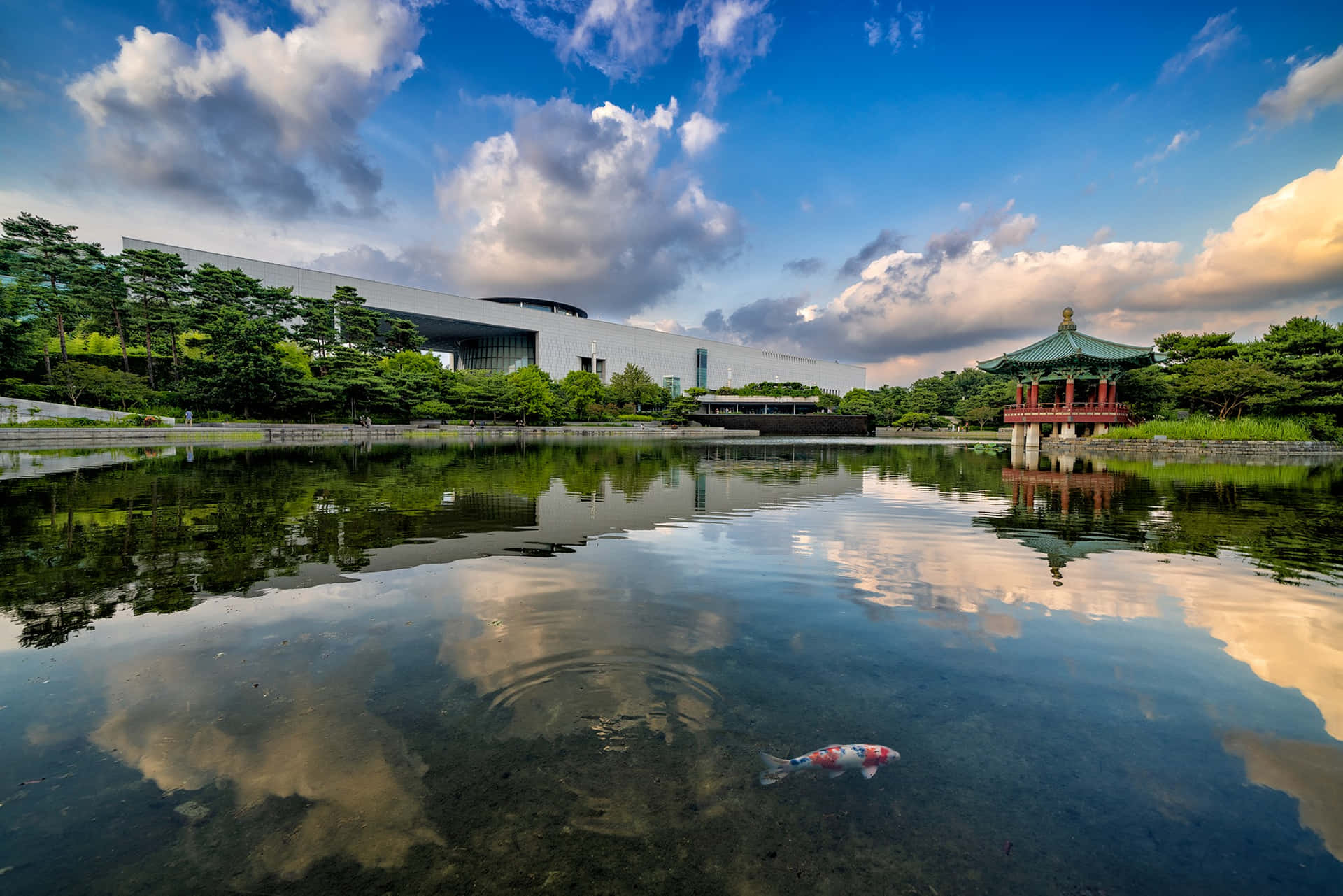 National Museumof Koreaand Reflective Pond Wallpaper