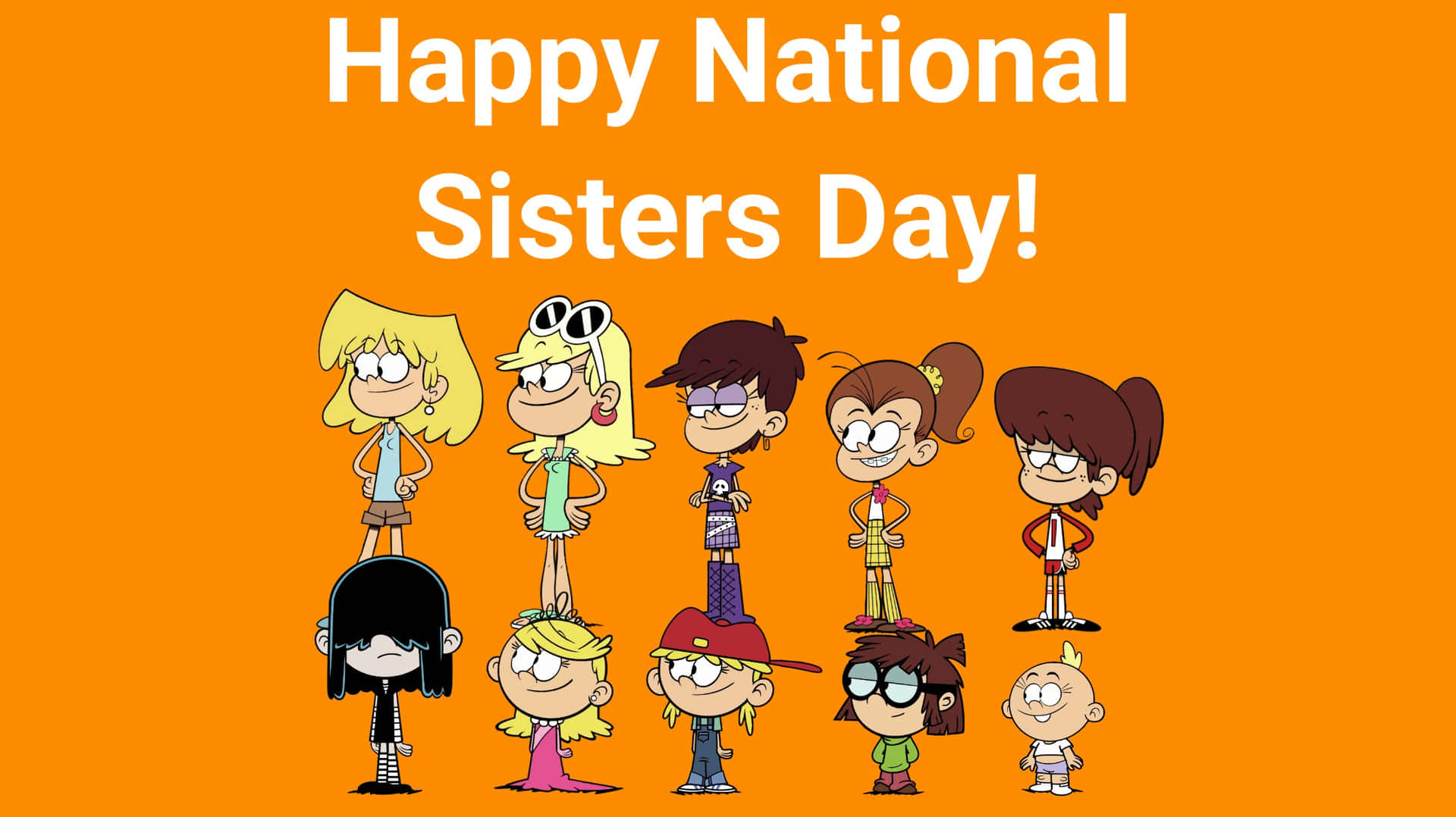 National Sisters Day Celebration Cartoon Wallpaper