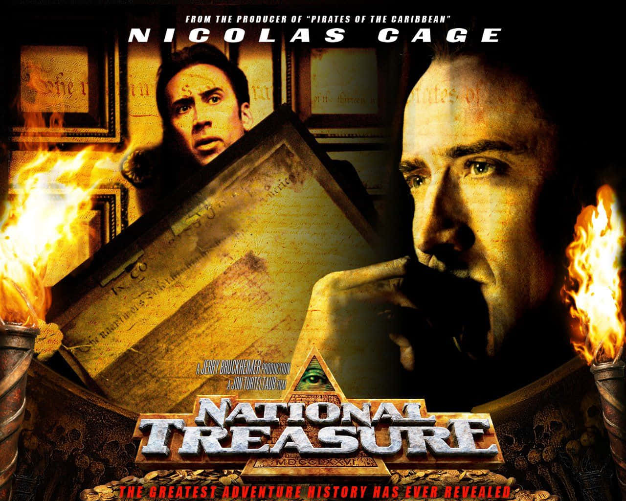 Pósterde La Película Tesoro Nacional Con Nicolas Cage Fondo de pantalla