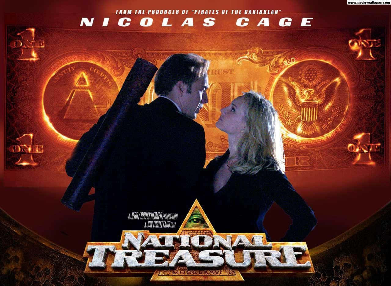 Intense Moment of Discovery in National Treasure Wallpaper