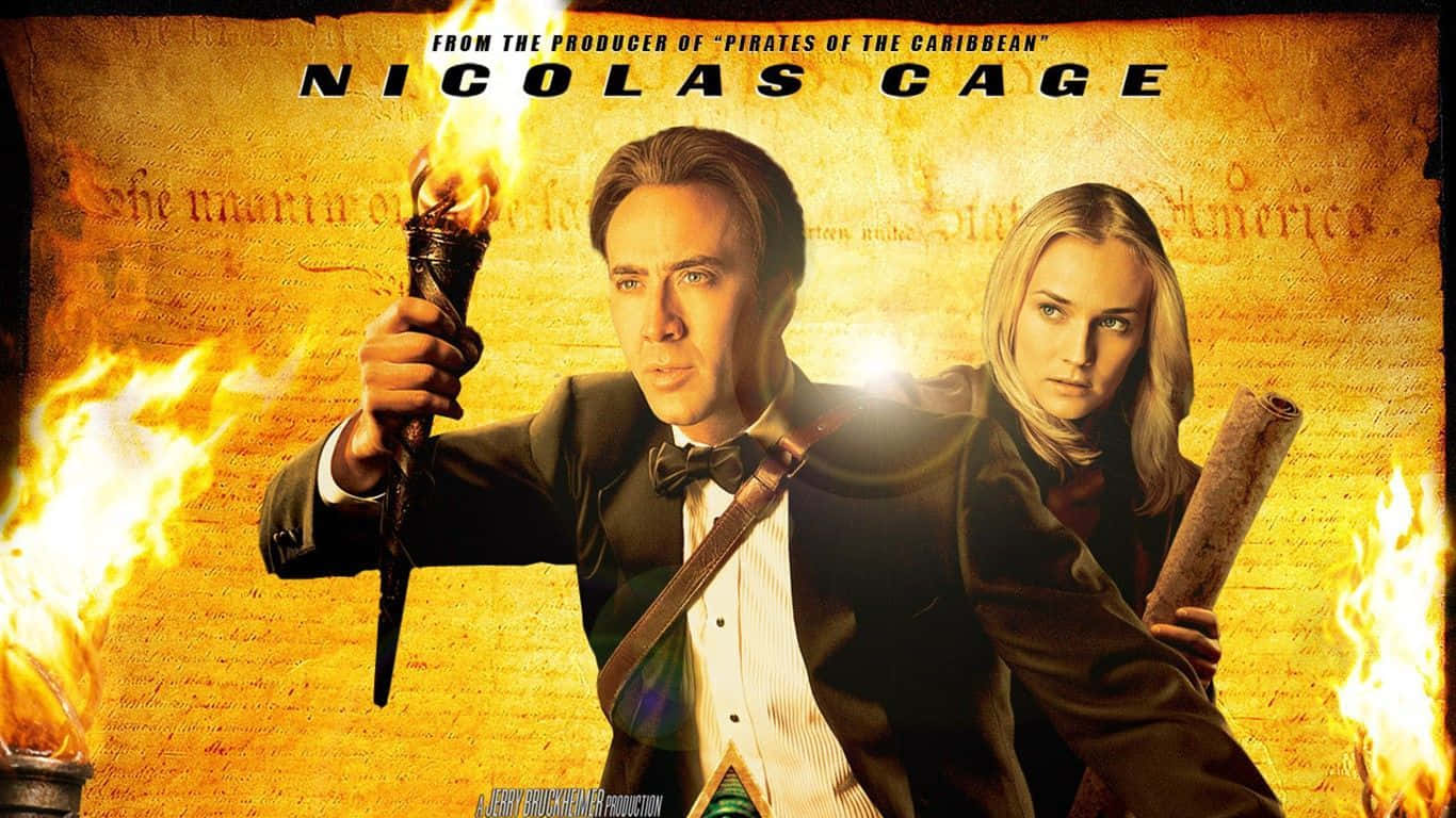 National Treasure Movie Scene with Nicolas Cage Wallpaper