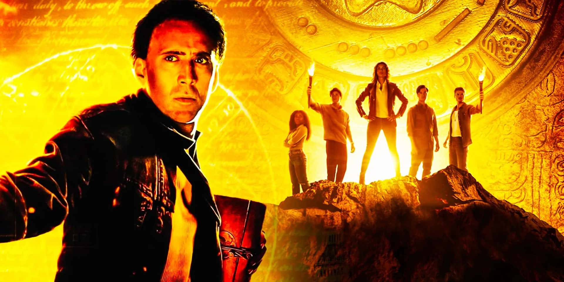 National Treasure movie characters in action Wallpaper