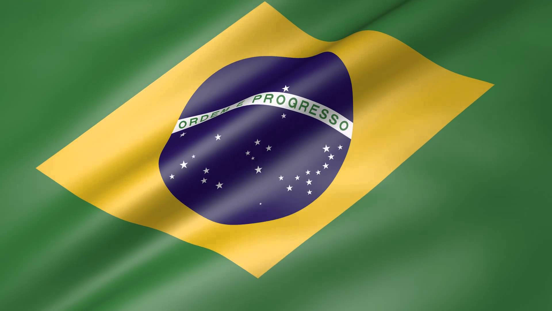 The vibrant and nationally recognized flag of Brazil. Wallpaper