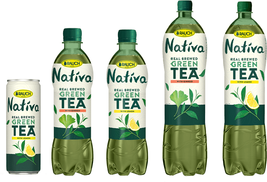 Nativa Green Tea Bottlesand Can PNG