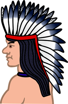 Native American Chief Profile Illustration PNG